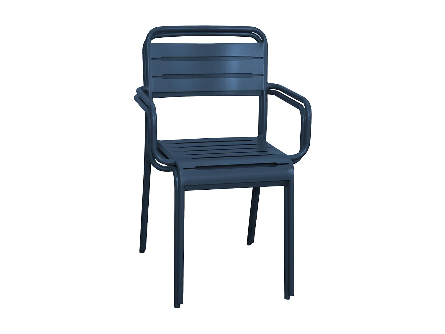 Sillón de jardín en acero, set de 2 azul marino