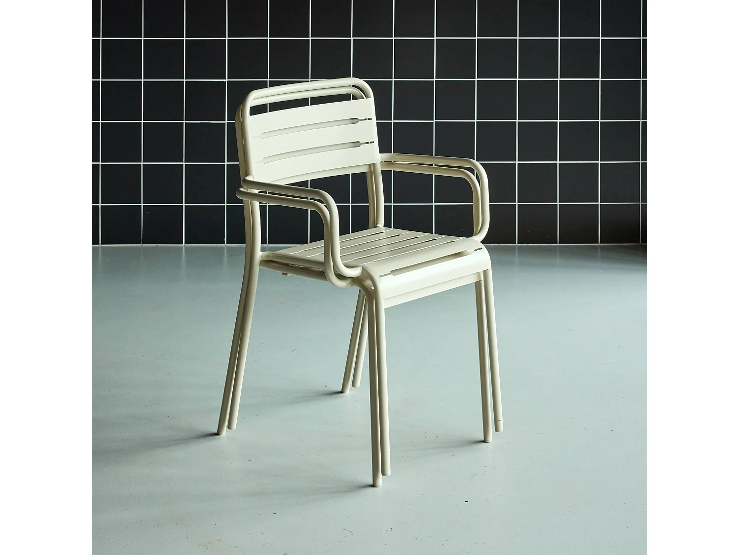 Sillón de jardín en acero, set de 2 beige