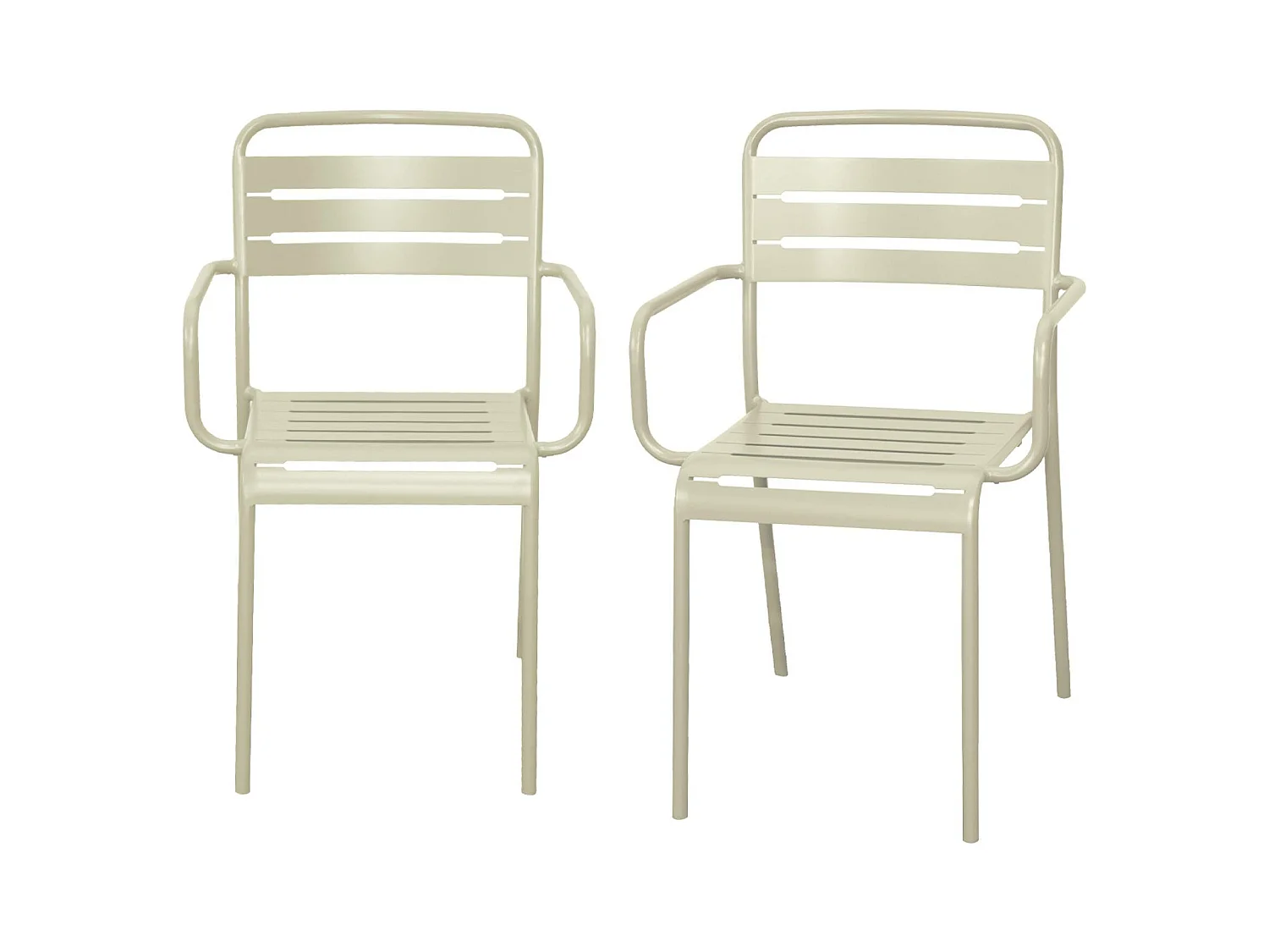 Sillón de jardín en acero, set de 2 beige