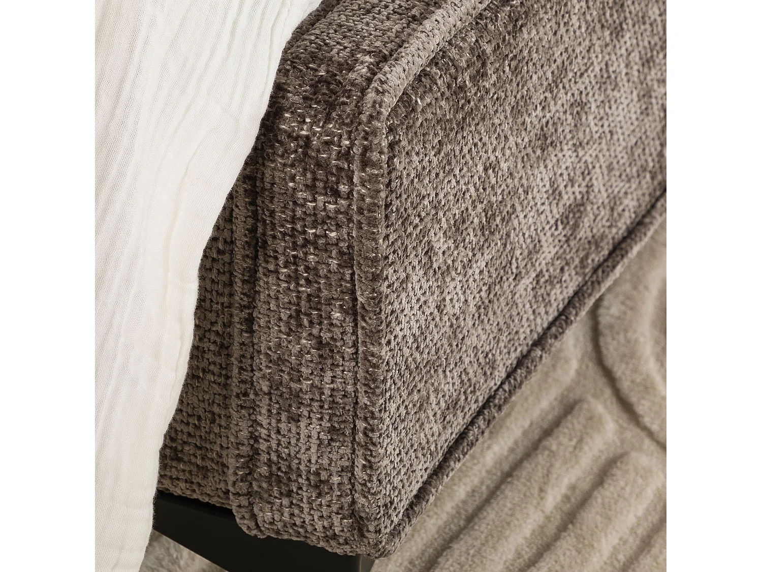 Lit simple LEVERDA 90x190 cm, Revêtement en tissu, Lit style moderne pour 1 personne, Cadre de lit avec sommier inclus, Gris