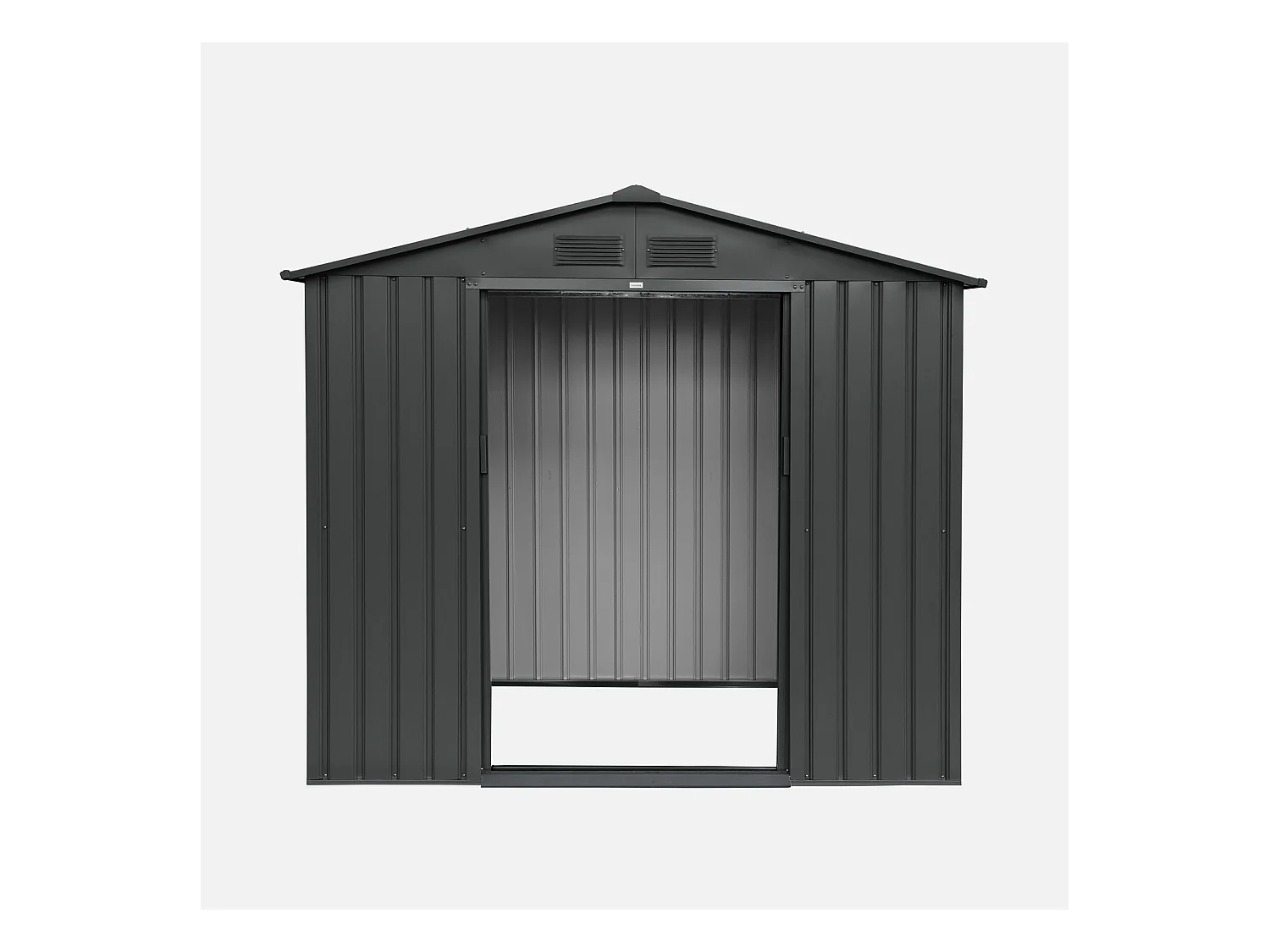 Abri de jardin en métal - Houtland. 2.71 m² anthracite - Cabane à outils avec double portes coulissantes. kit de fixation sol inclus. L 213 x P 131 x H 185cm