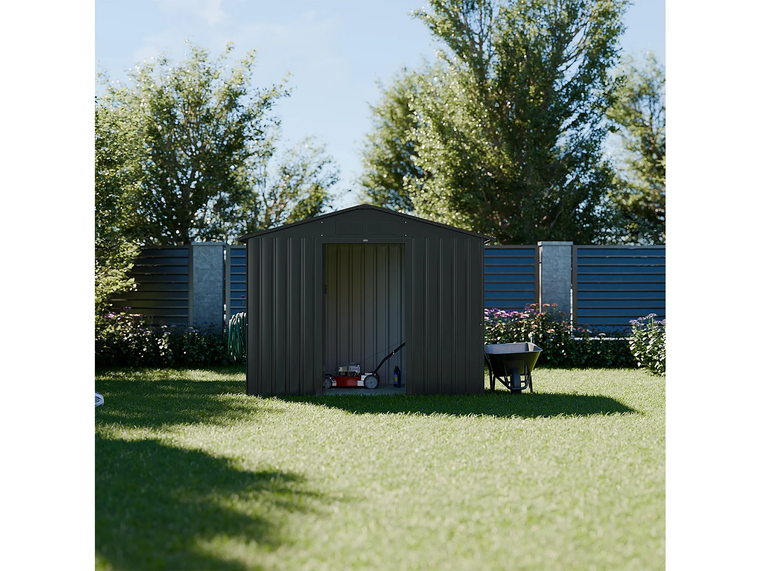 Riparo da giardino 2,71m² con kit di ancoraggio, antracite