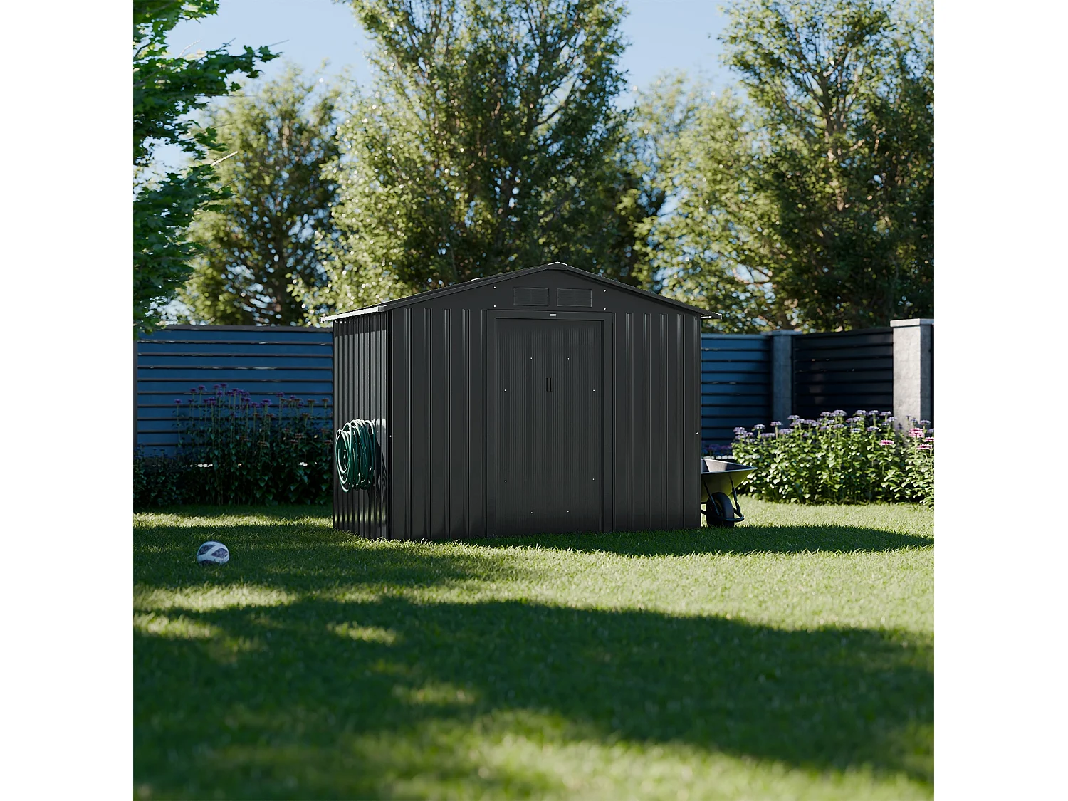 Riparo da giardino 2,71m² con kit di ancoraggio, antracite