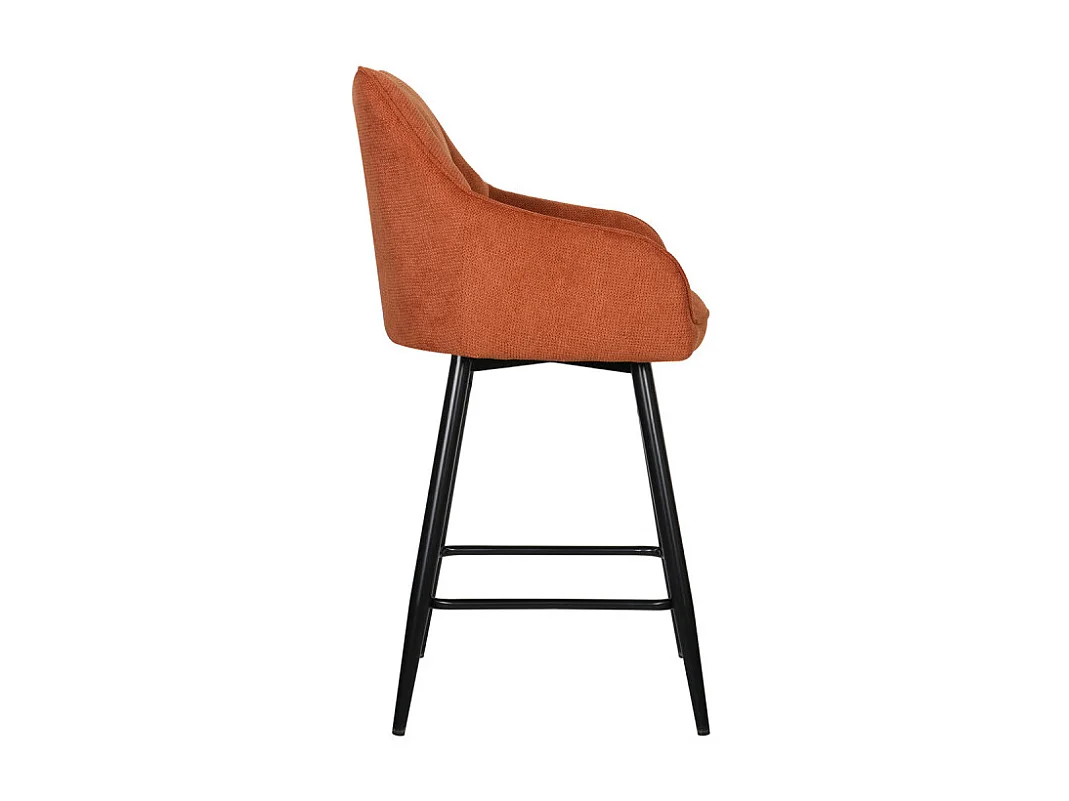 Tabouret de bar pivotant Rio terracotta pieds métal noir