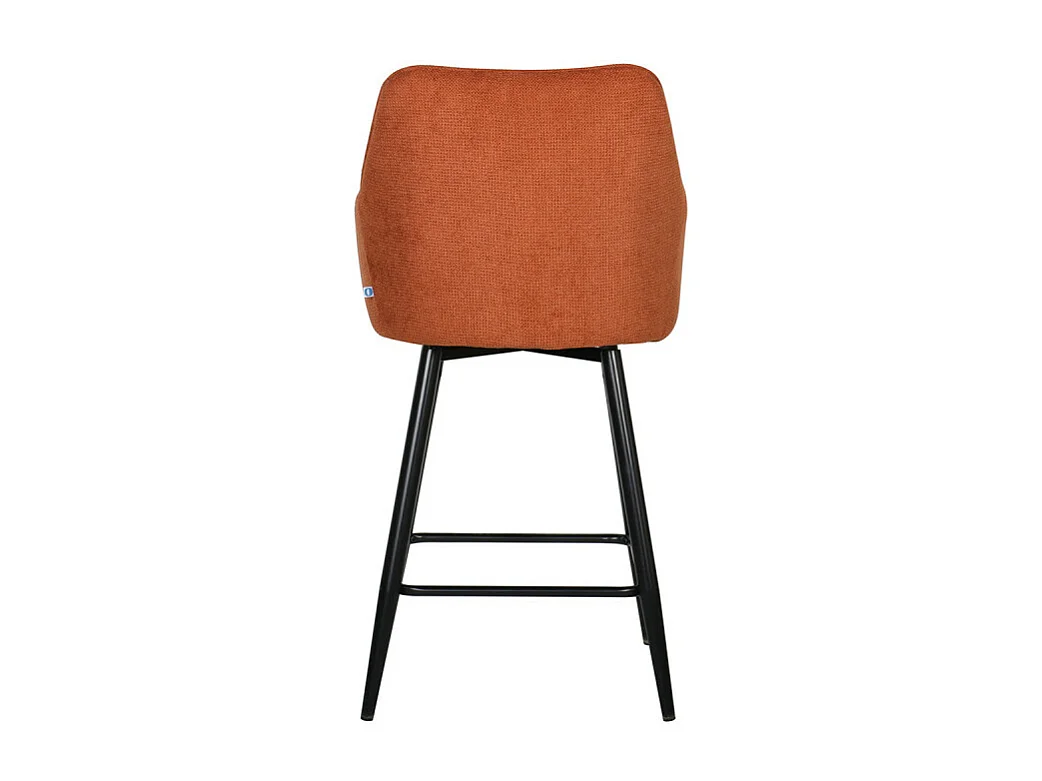 Tabouret de bar pivotant Rio terracotta pieds métal noir