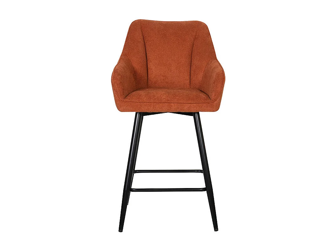 Tabouret de bar pivotant Rio terracotta pieds métal noir