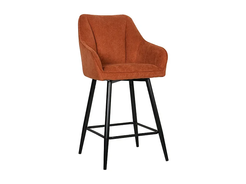 Tabouret de bar pivotant Rio terracotta pieds métal noir