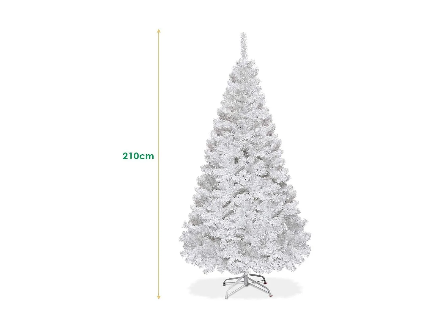 Sapin de Noël Arbre de Noël Artificiel pour Décoration de Noël Matériau PVC avec Pied en Métal 150cm-240cm Blanc
