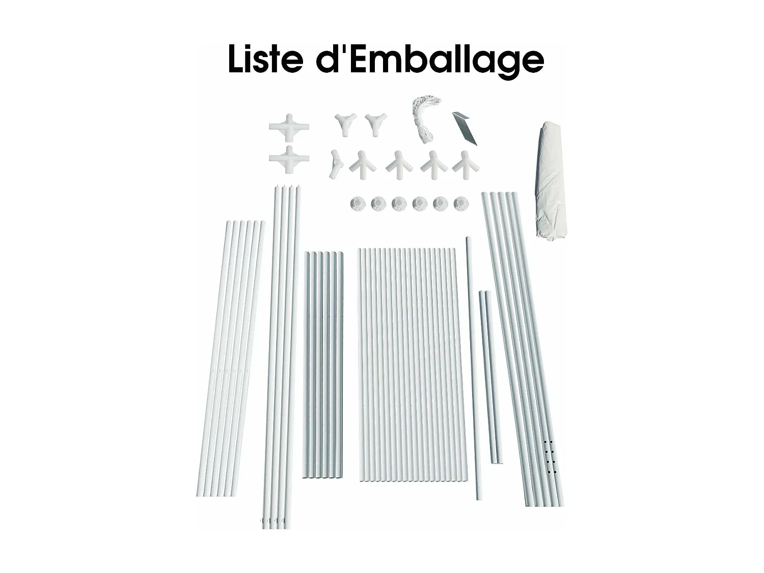 Tonnelle de Jardin 3 M x 6 M Étanche/Tente de Réception/Barnum en Tube Métal 6 Cordes à Vent et 12 Piquets, pour Fêtes Commercial Mariage, Blanc