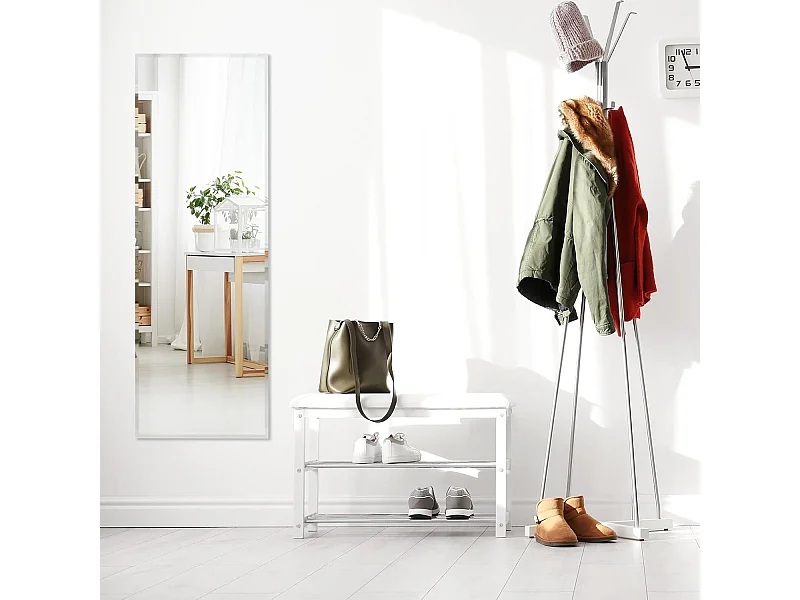 Grand Miroir Mural 110 x 38 cm, Rectangulaire Pleine Longueur avec Bord Biseauté Vertical ou Horizontal