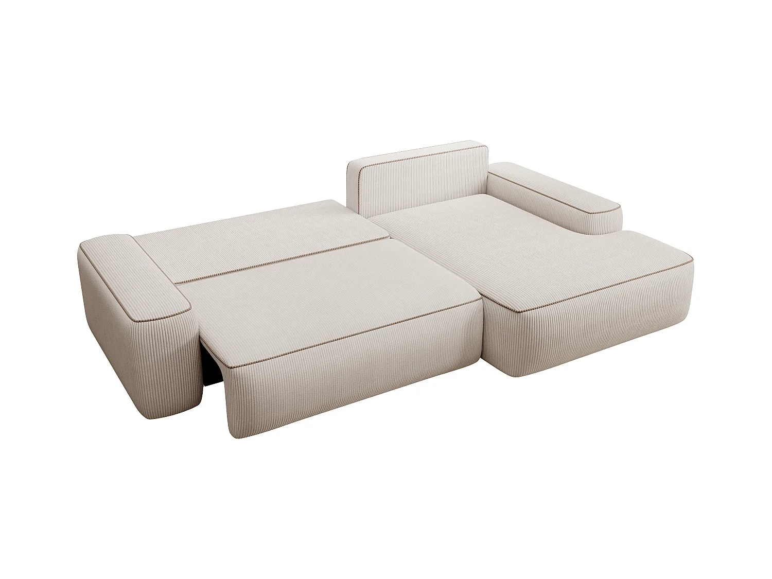 Sofá rinconera derecha de pana beige ZOMELA