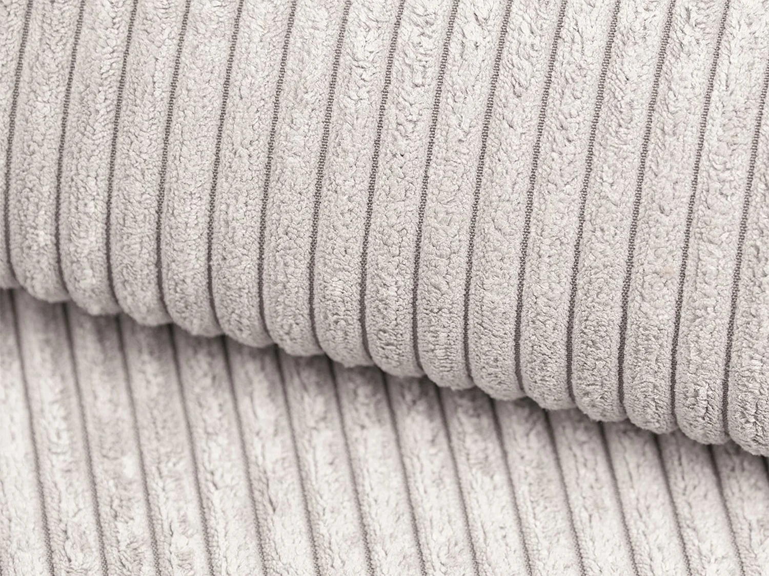 Vänstervänd bäddsoffhörn i beige manchesternederduroy-sammet ZOMELA