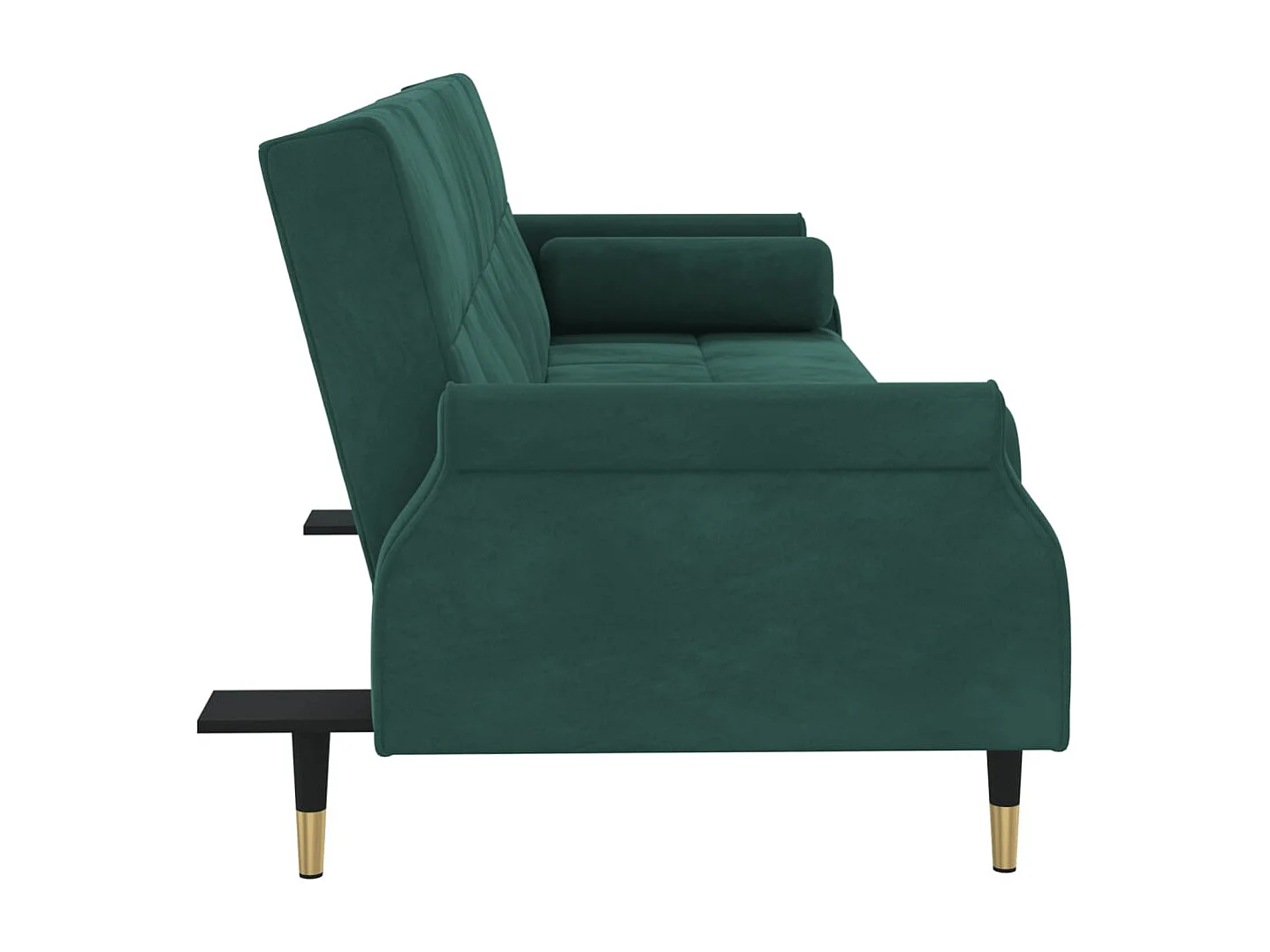 Canapé-lit avec coussins vert foncé velours