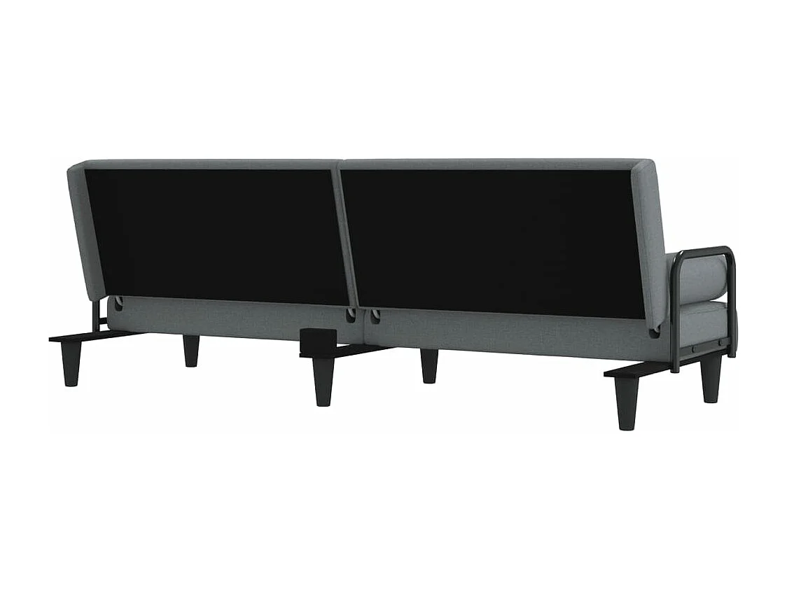 Canapé-lit avec accoudoirs gris clair tissu