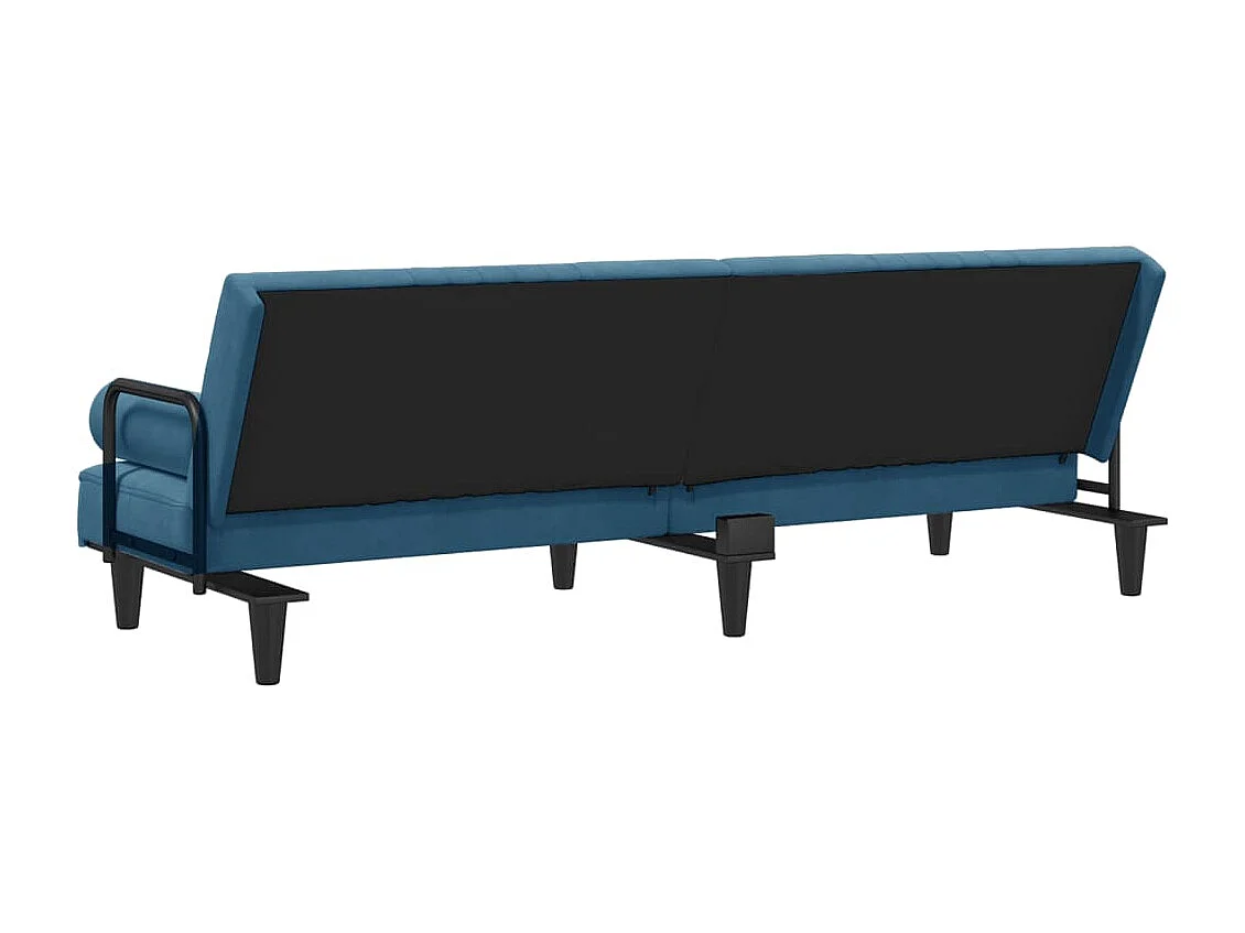 Canapé-lit avec accoudoirs bleu velours