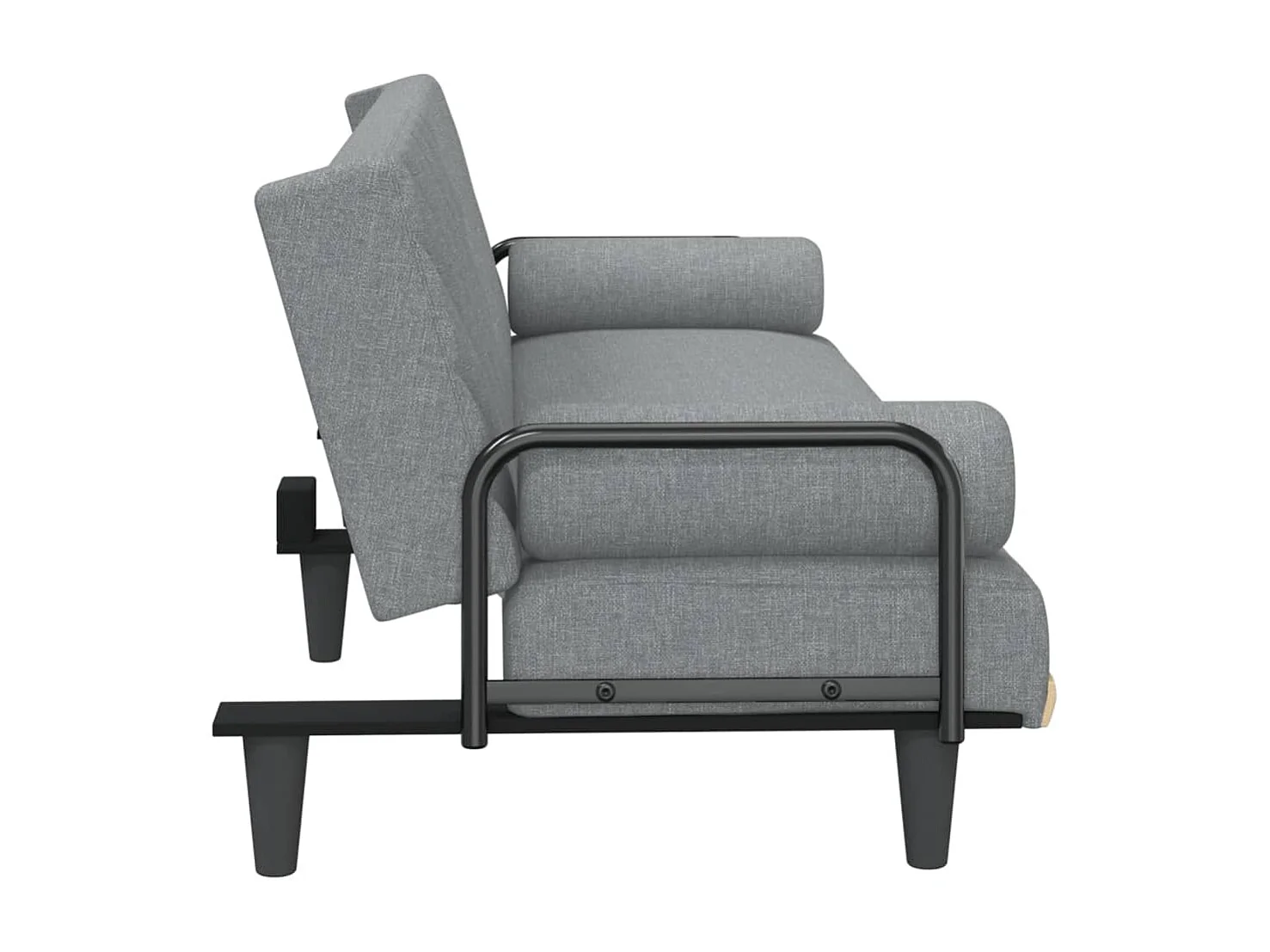 Canapé-lit avec accoudoirs gris clair tissu