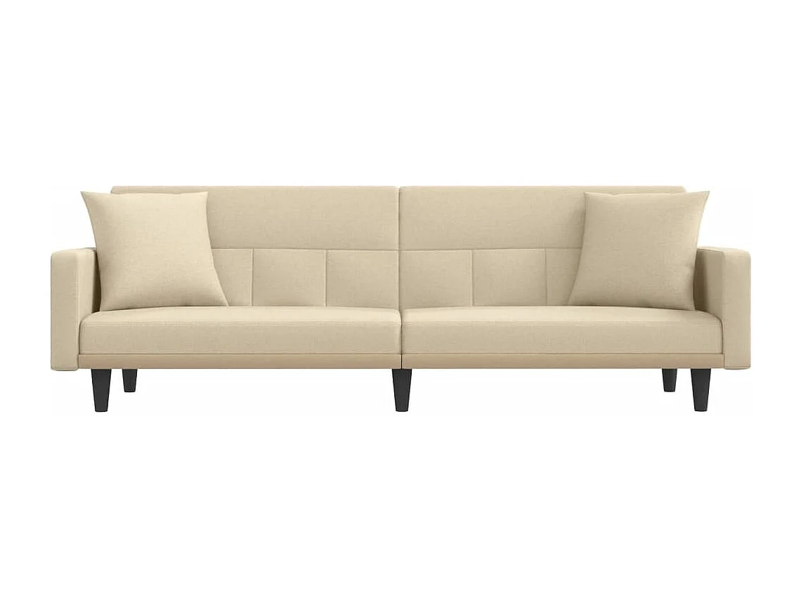 Sofá cama con cojines tela color crema