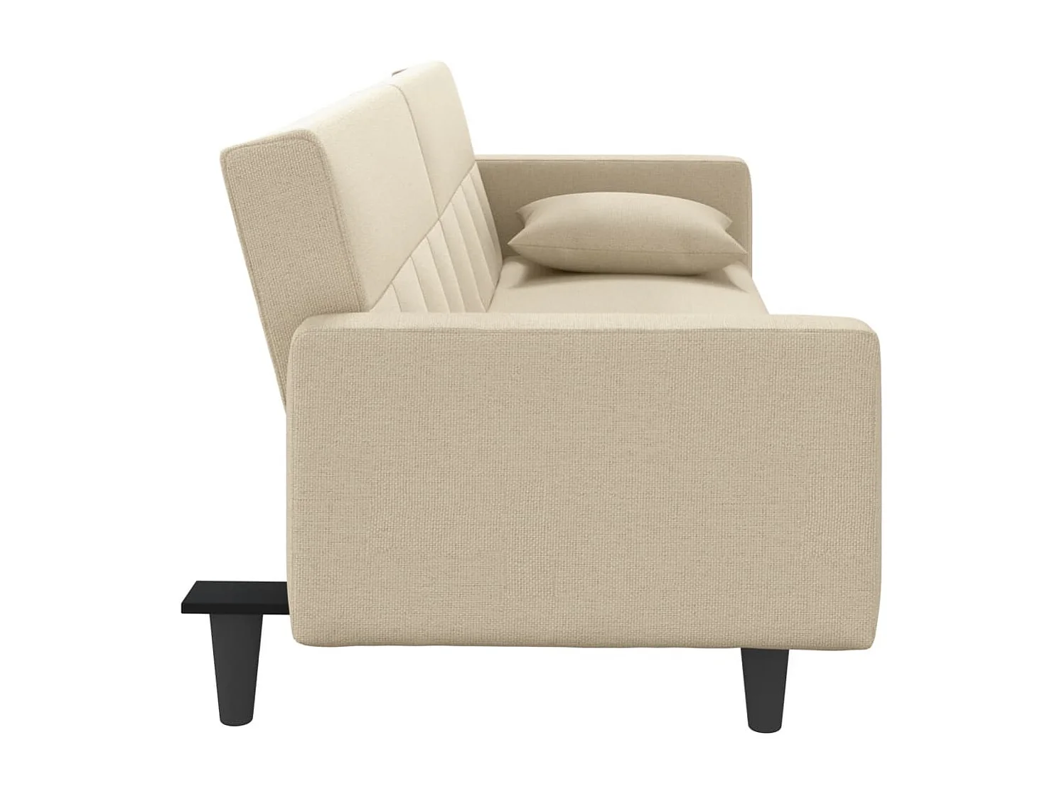 Sofá cama con cojines tela color crema