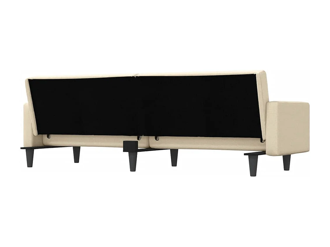 Sofá cama con cojines tela color crema