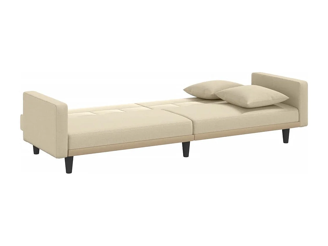 Sofá cama con cojines tela color crema