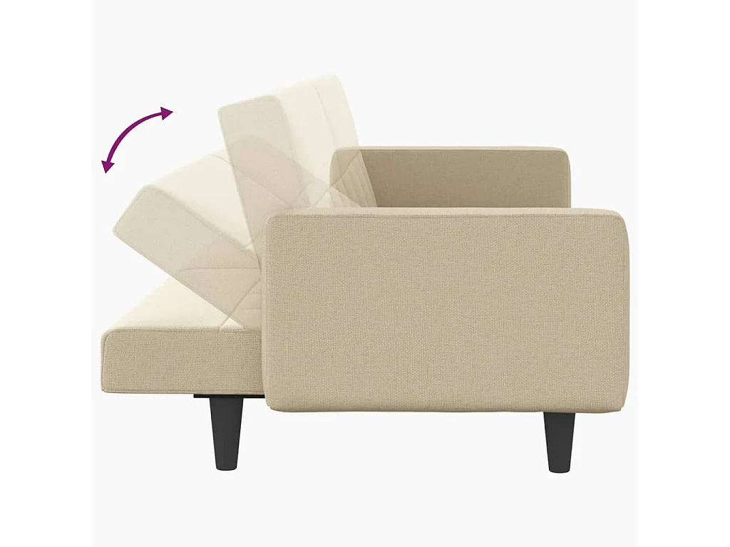 Sofá cama con cojines tela color crema