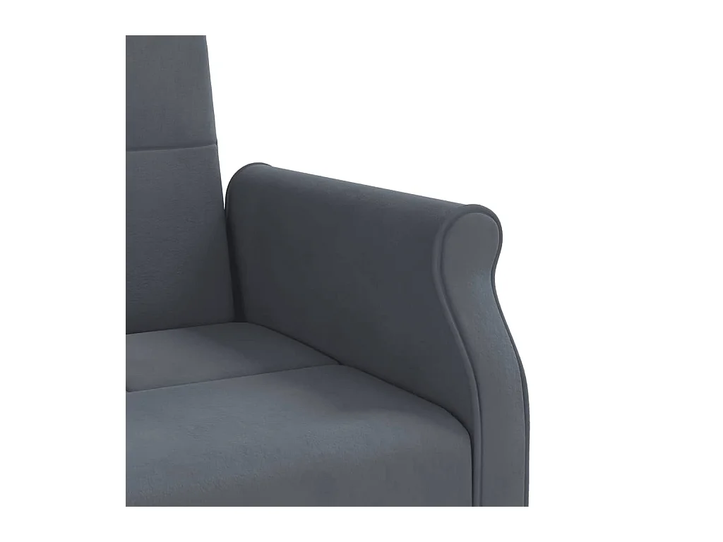 Canapé-lit avec coussins gris foncé velours