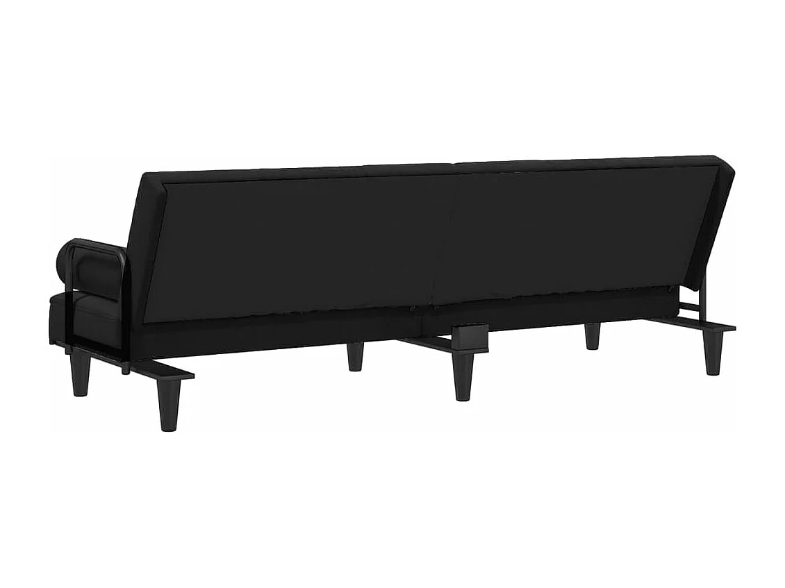 Canapé-lit avec accoudoirs noir velours