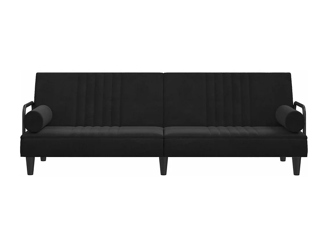 Canapé-lit avec accoudoirs noir velours