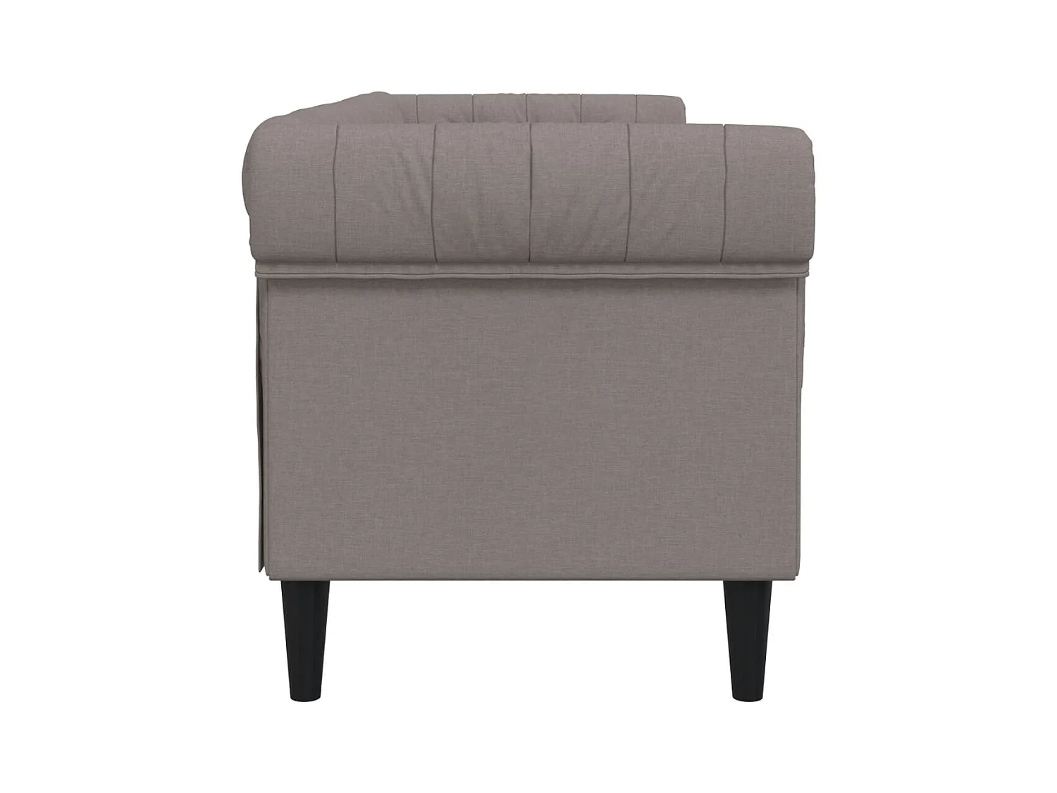 Canapé Chesterfield 3 places taupe tissu