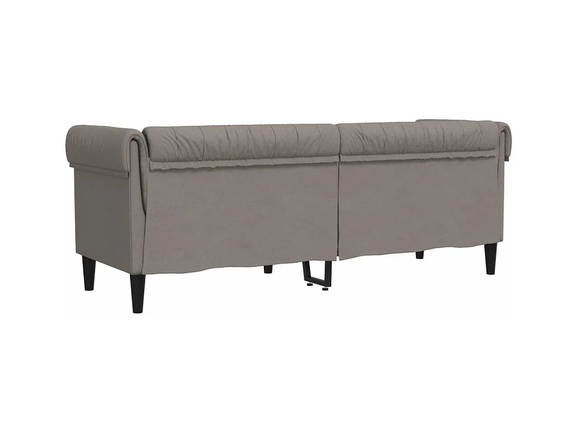 Canapé Chesterfield 3 places taupe tissu