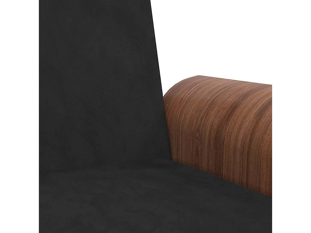 Sofá cama con portavasos terciopelo negro