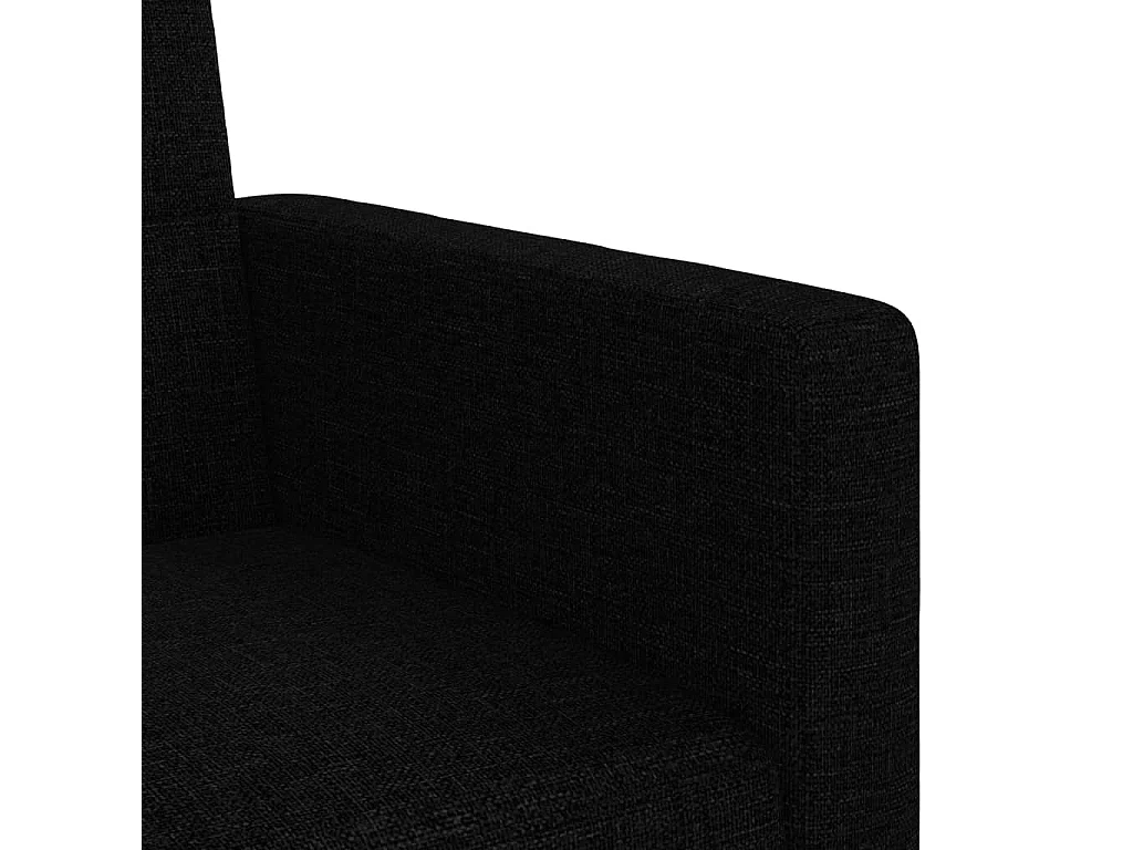 Canapé-lit avec coussins noir tissu