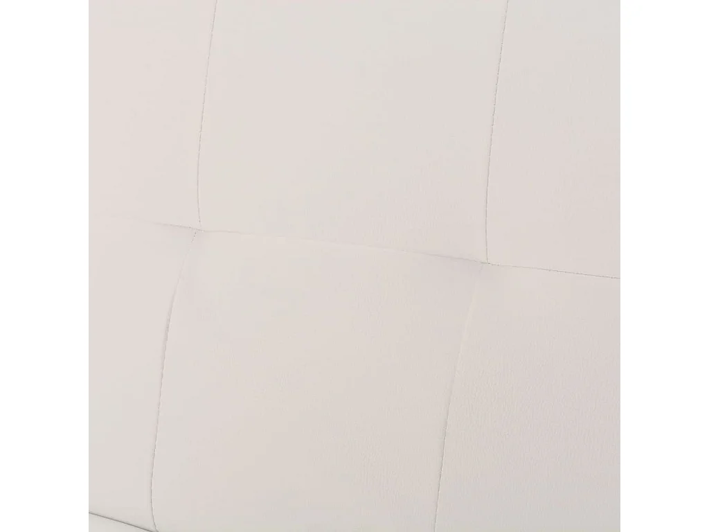 Canapé-lit réglable avec deux oreillers Similicuir Blanc crème