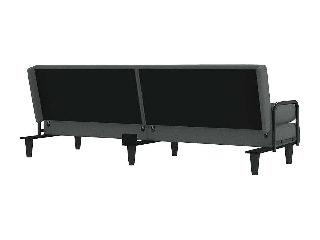 Canapé-lit avec accoudoirs gris foncé tissu