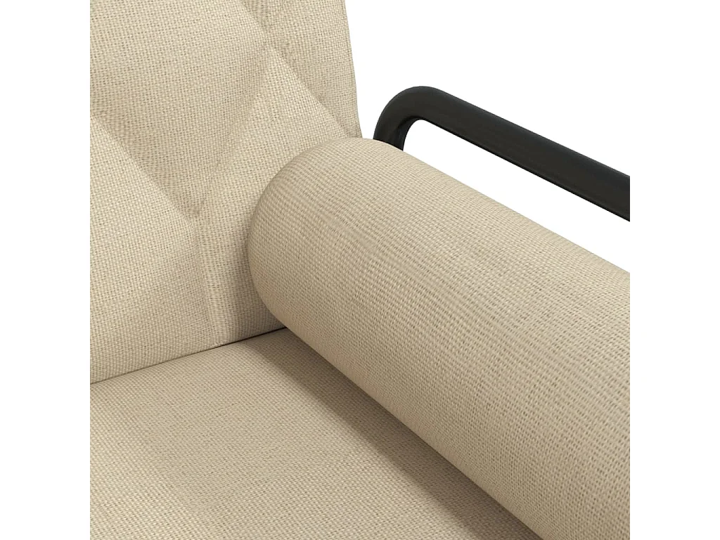 Sofá-cama com apoio de braços tecido cor creme