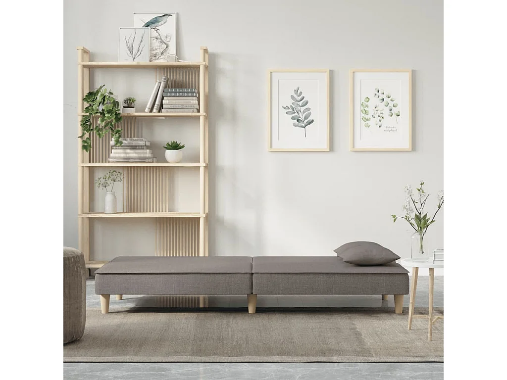 Canapé-lit taupe tissu