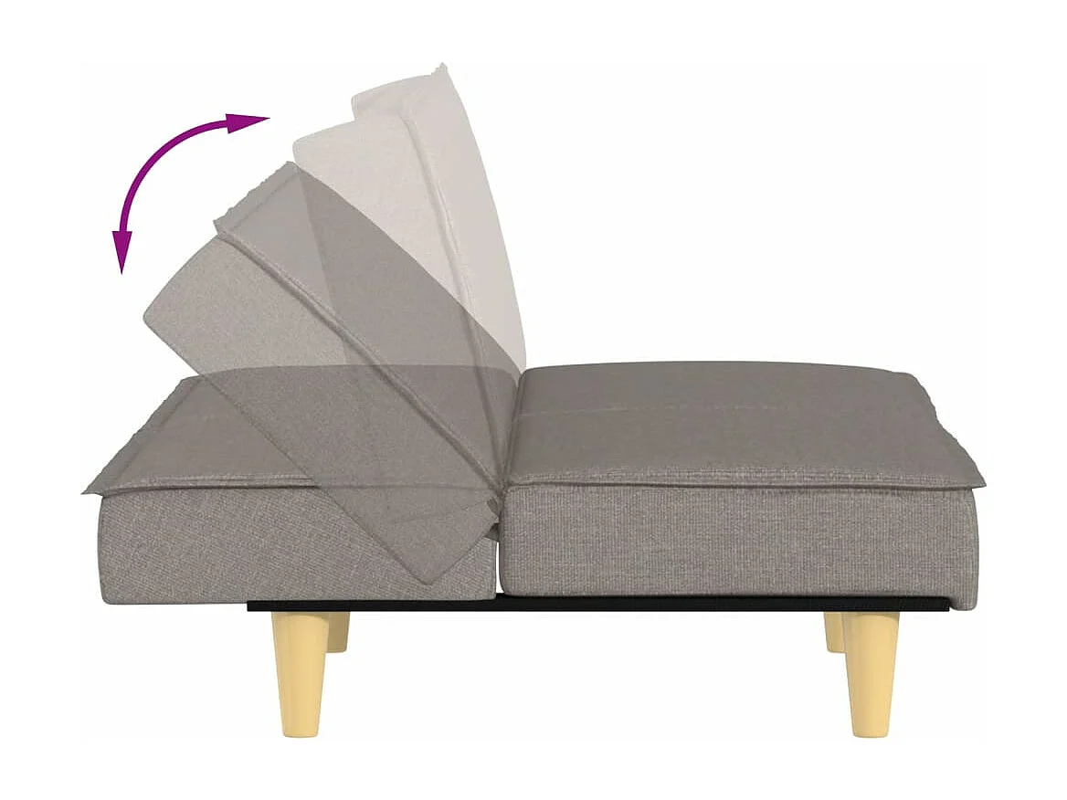 Canapé-lit taupe tissu