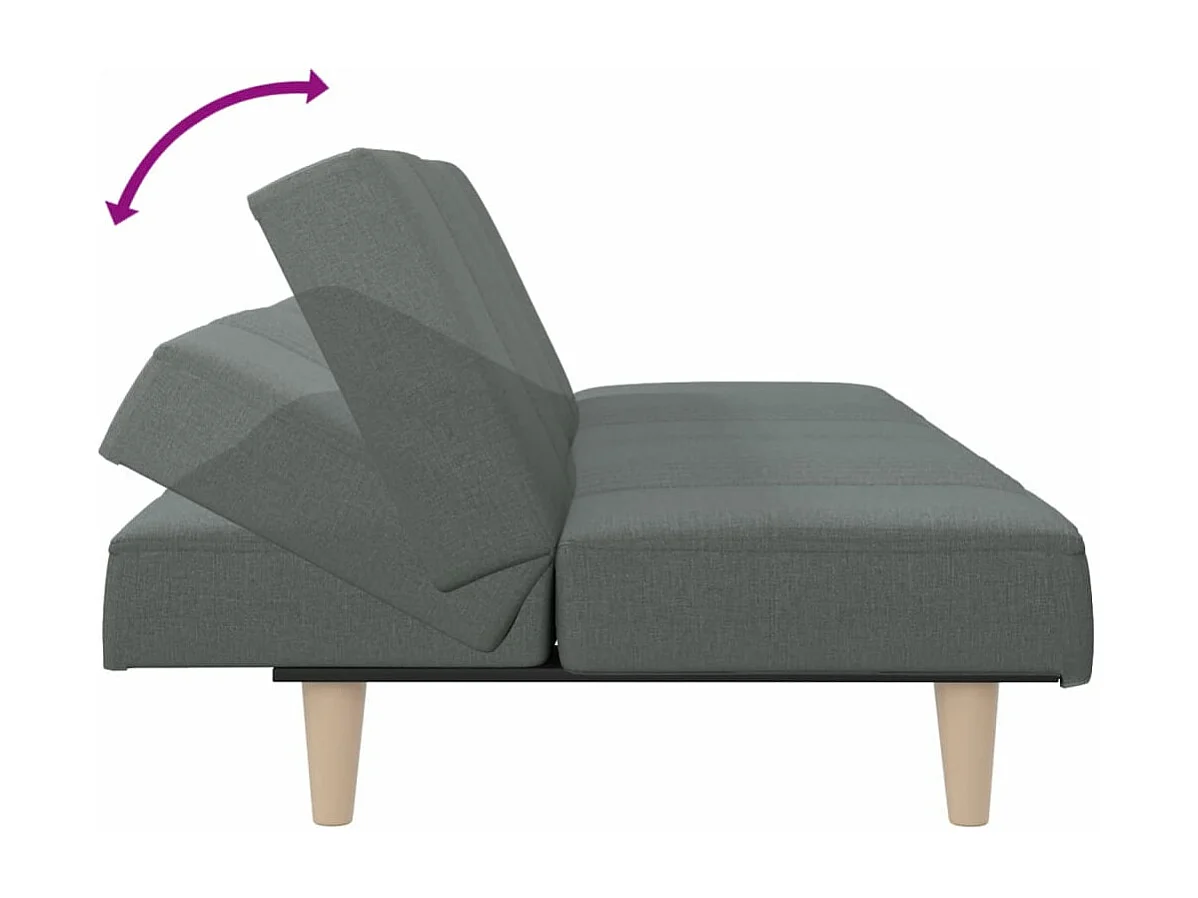 Canapé-lit gris foncé tissu