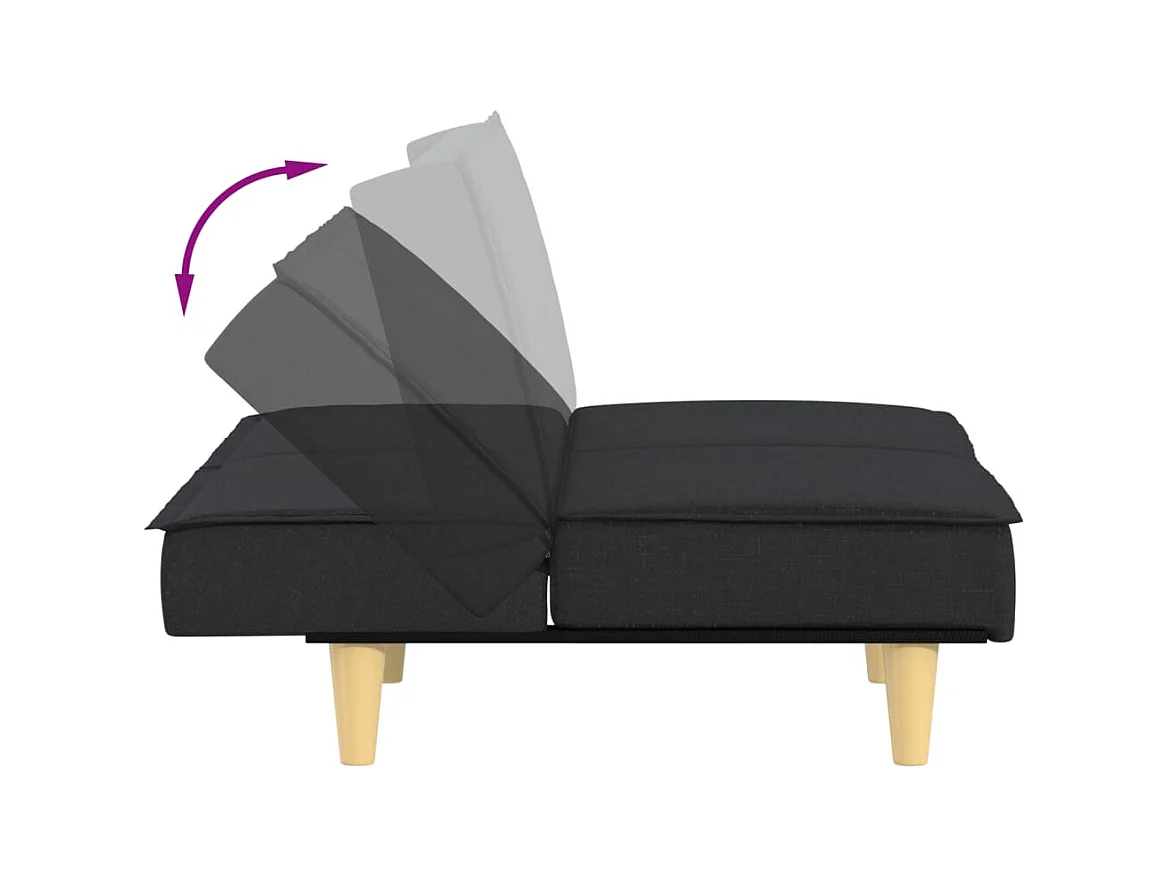 Canapé-lit noir tissu
