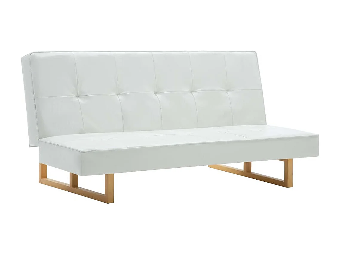 Sofá-cama em couro artificial branco
