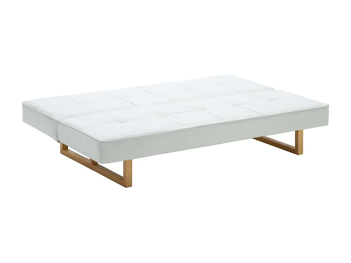 Sofá-cama em couro artificial branco