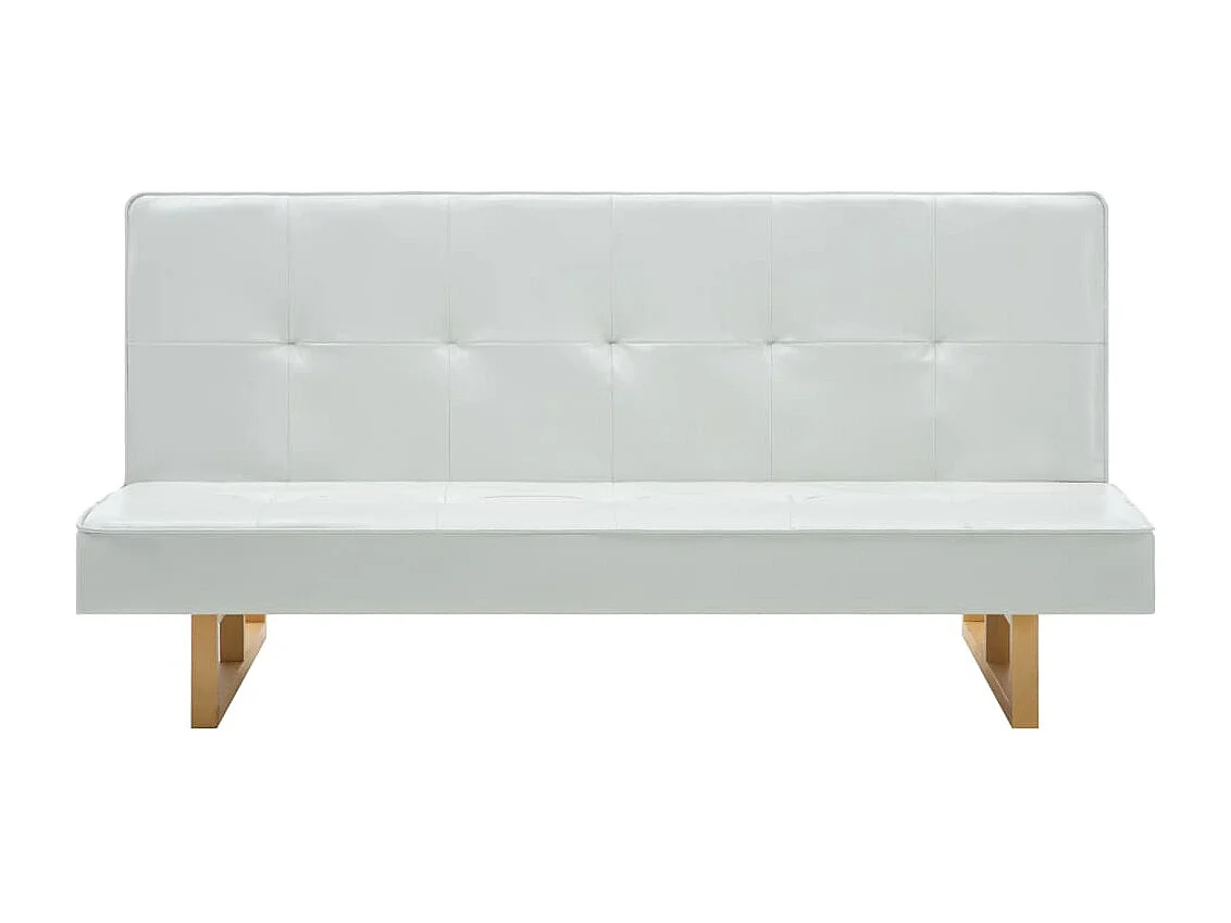 Sofá-cama em couro artificial branco