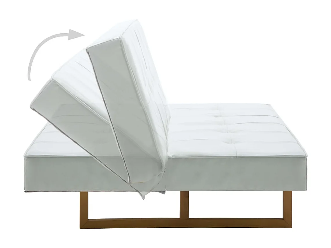 Sofá-cama em couro artificial branco