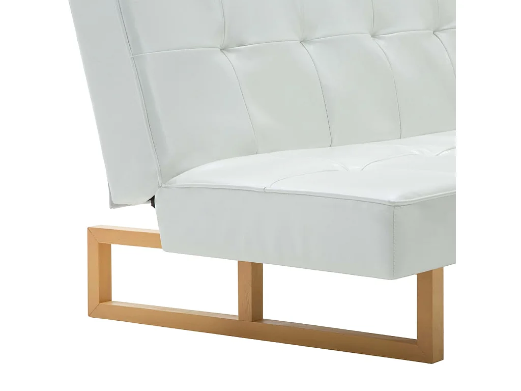 Sofá-cama em couro artificial branco