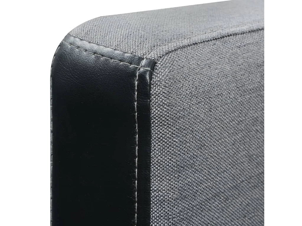 Sofá-cama em forma de L tecido preto e cinzento