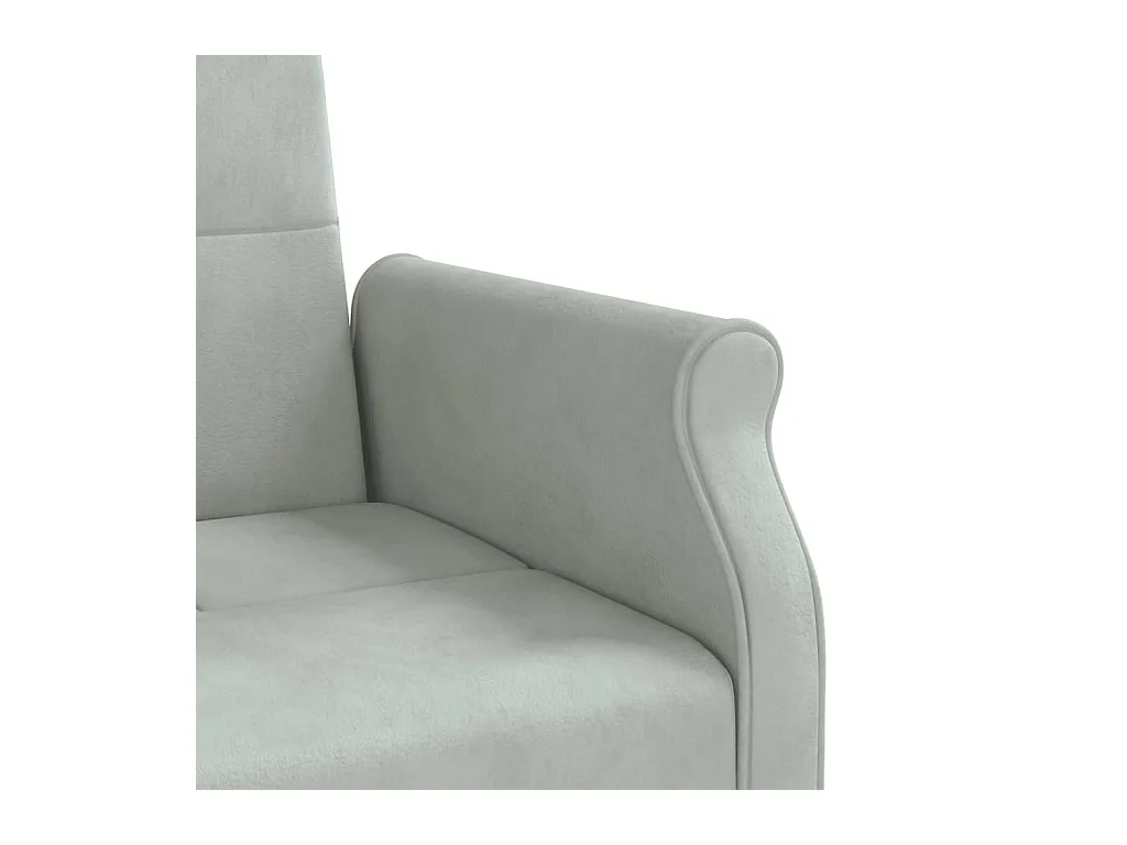 Canapé-lit avec coussins gris clair velours