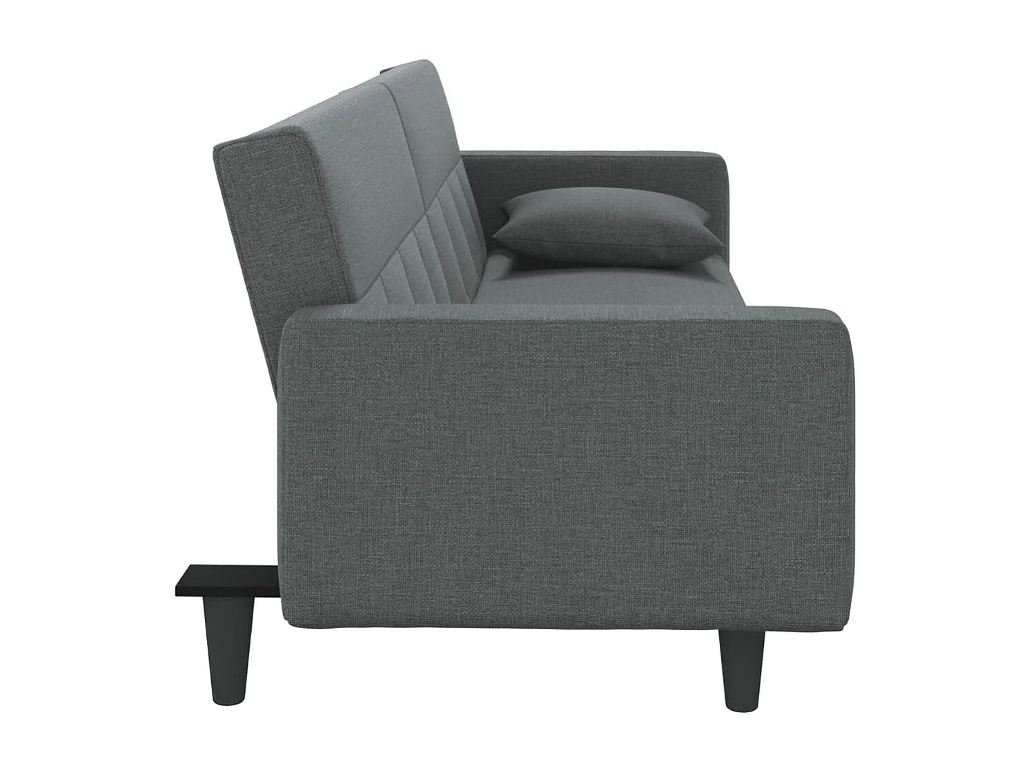 Canapé-lit avec coussins gris foncé tissu