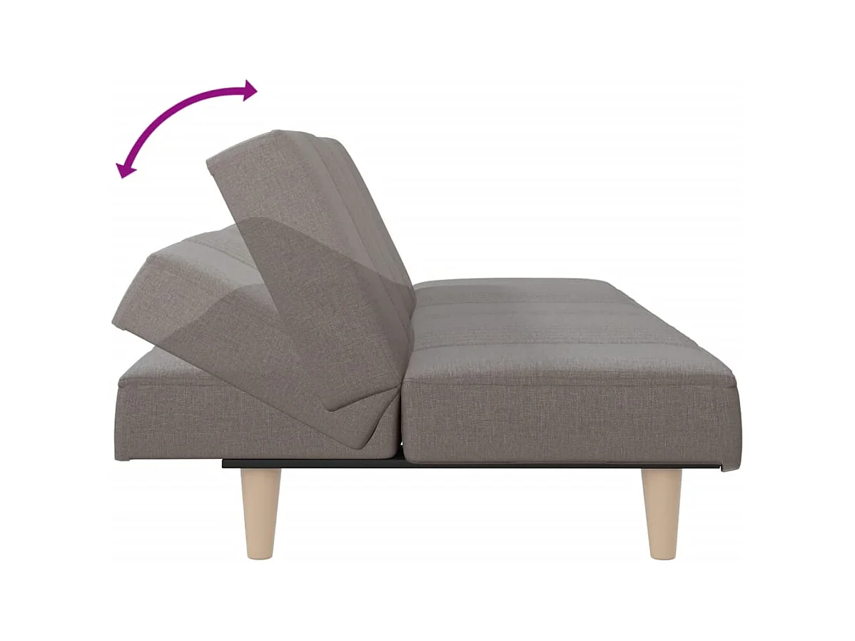 Canapé-lit taupe tissu