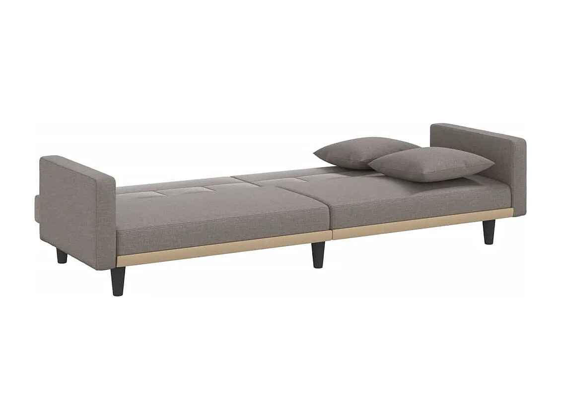 Sofá cama con cojines tela gris taupe