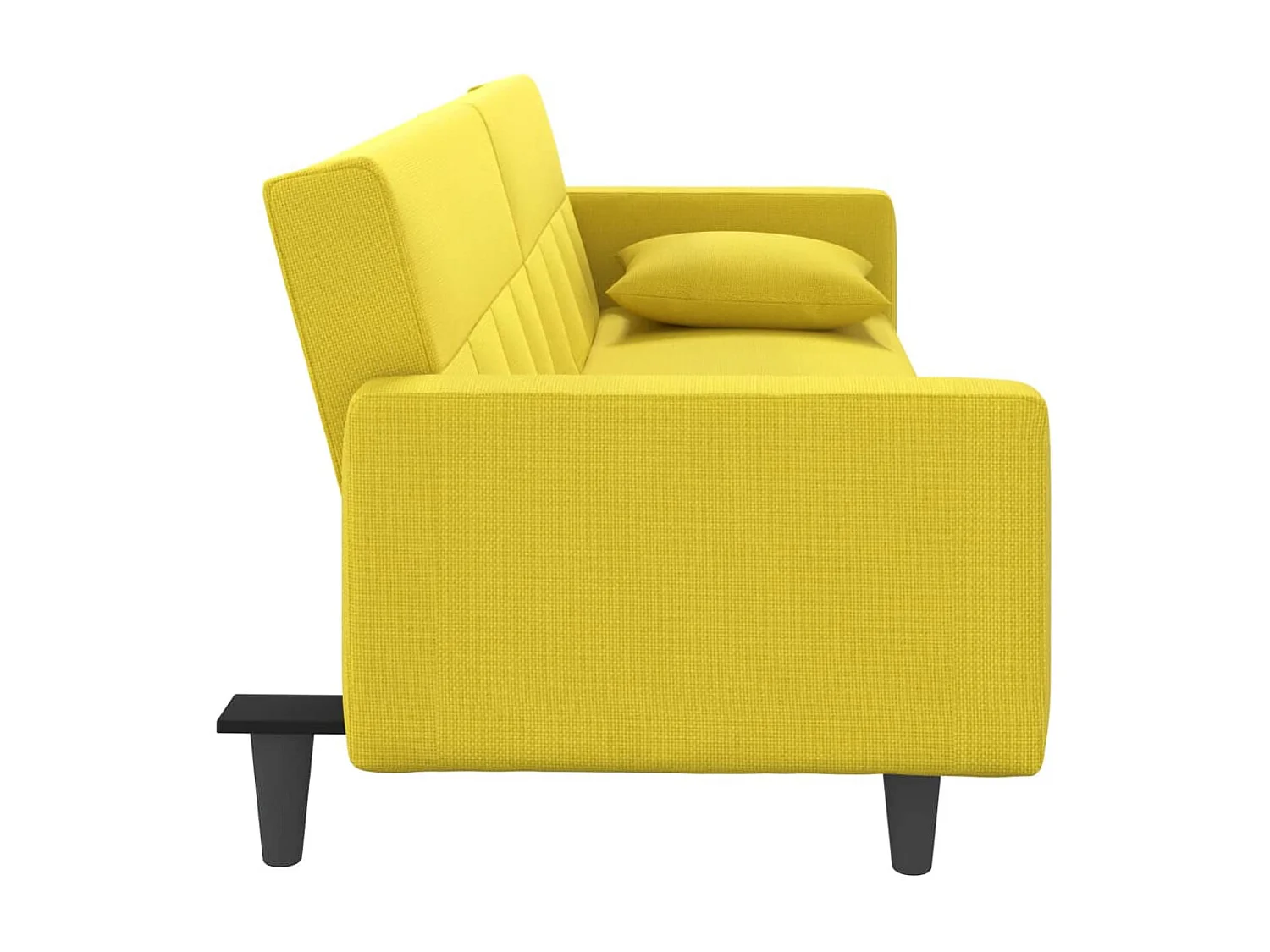 Canapé-lit avec coussins jaune clair tissu